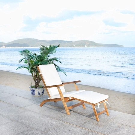 Safavieh Palmdale Natural & Beige Lounge Chair - 36.1 x 21.9 x 56.3 in. PAT7015C